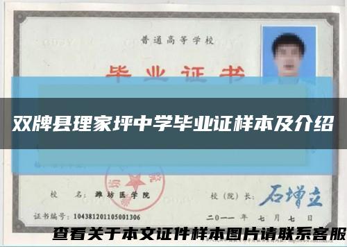 双牌县理家坪中学毕业证样本及介绍缩略图
