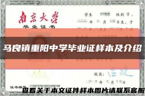 马良镇重阳中学毕业证样本及介绍缩略图