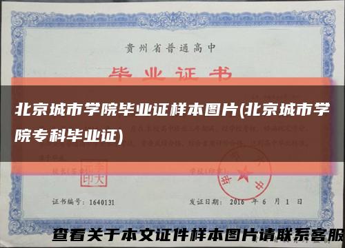 北京城市学院毕业证样本图片(北京城市学院专科毕业证)缩略图