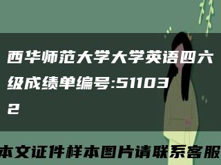 西华师范大学大学英语四六级成绩单编号:511032缩略图