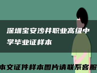 深圳宝安沙井职业高级中学毕业证样本缩略图