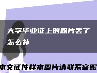 大学毕业证上的照片丢了怎么补缩略图