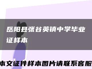 岳阳县张谷英镇中学毕业证样本缩略图