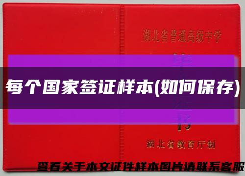 每个国家签证样本(如何保存)缩略图