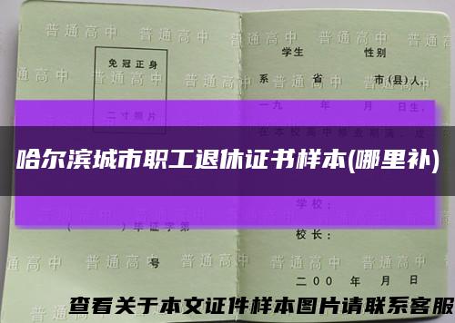 哈尔滨城市职工退休证书样本(哪里补)缩略图