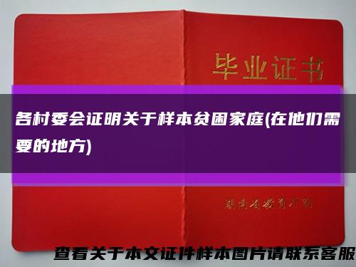 各村委会证明关于样本贫困家庭(在他们需要的地方)缩略图