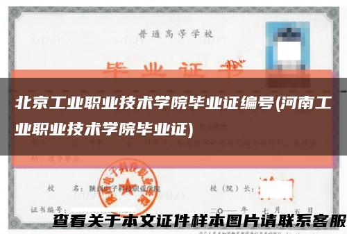 北京工业职业技术学院毕业证编号(河南工业职业技术学院毕业证)缩略图