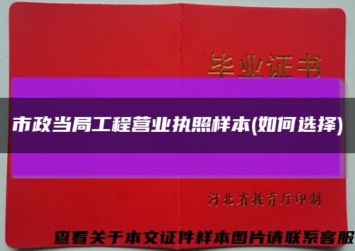 市政当局工程营业执照样本(如何选择)缩略图