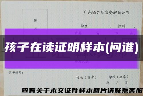 孩子在读证明样本(问谁)缩略图