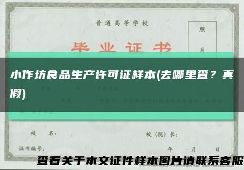 小作坊食品生产许可证样本(去哪里查？真假)缩略图