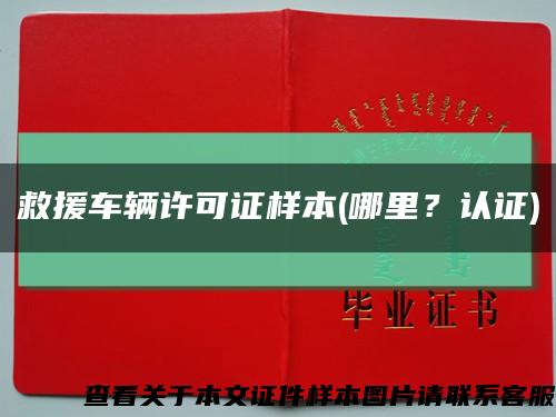救援车辆许可证样本(哪里？认证)缩略图