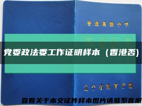 党委政法委工作证明样本（香港否)缩略图