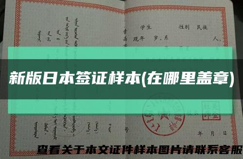 新版日本签证样本(在哪里盖章)缩略图