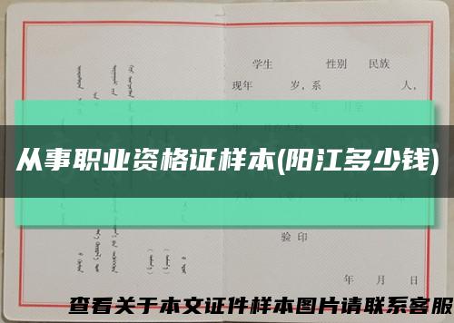 从事职业资格证样本(阳江多少钱)缩略图