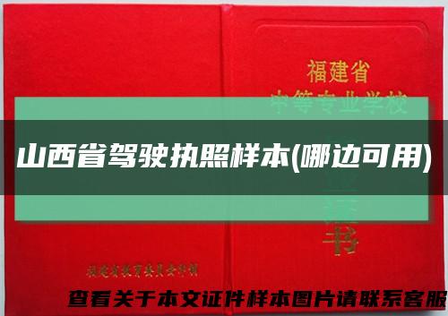 山西省驾驶执照样本(哪边可用)缩略图
