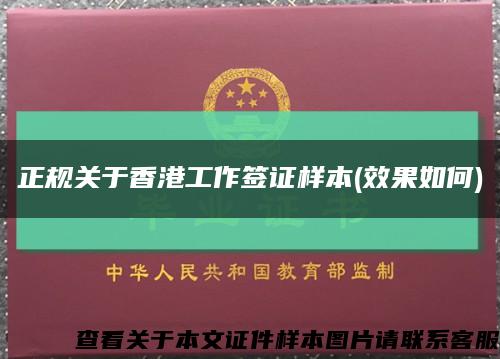 正规关于香港工作签证样本(效果如何)缩略图