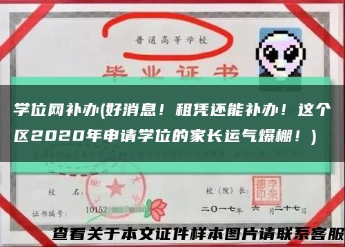 学位网补办(好消息！租凭还能补办！这个区2020年申请学位的家长运气爆棚！)缩略图