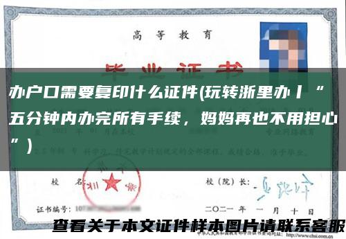 办户口需要复印什么证件(玩转浙里办丨“五分钟内办完所有手续，妈妈再也不用担心”)缩略图