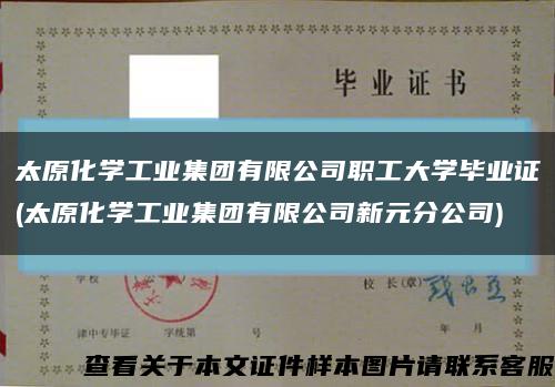 太原化学工业集团有限公司职工大学毕业证(太原化学工业集团有限公司新元分公司)缩略图