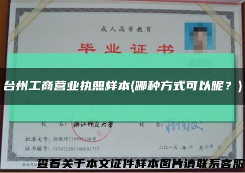 台州工商营业执照样本(哪种方式可以呢？)缩略图