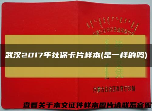 武汉2017年社保卡片样本(是一样的吗)缩略图