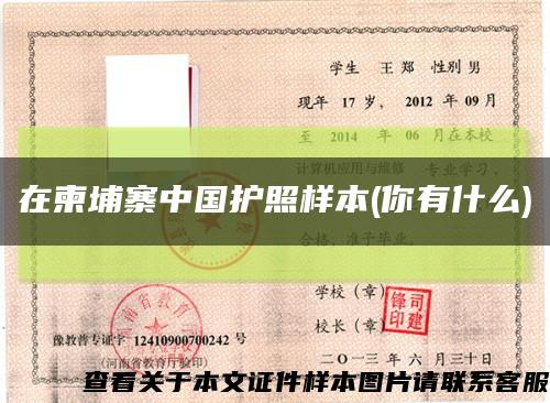 在柬埔寨中国护照样本(你有什么)缩略图