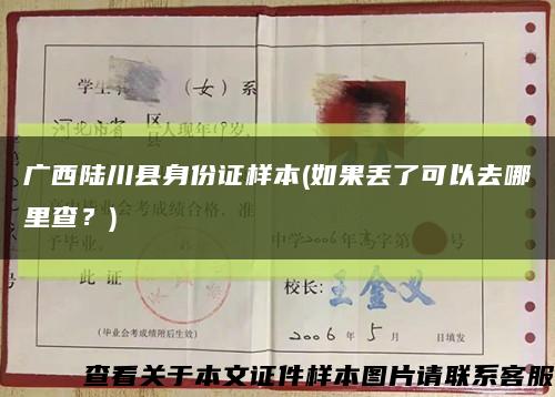 广西陆川县身份证样本(如果丢了可以去哪里查？)缩略图