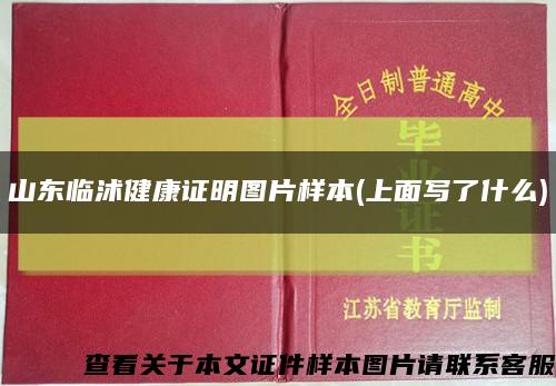山东临沭健康证明图片样本(上面写了什么)缩略图