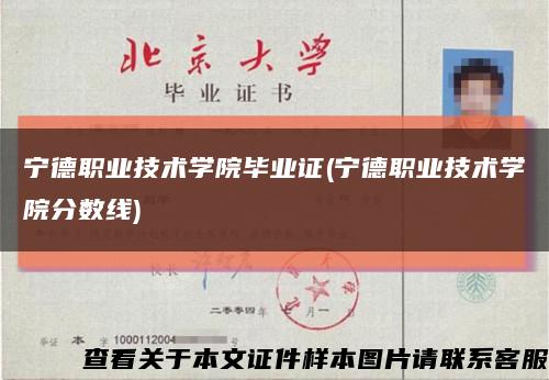 宁德职业技术学院毕业证(宁德职业技术学院分数线)缩略图