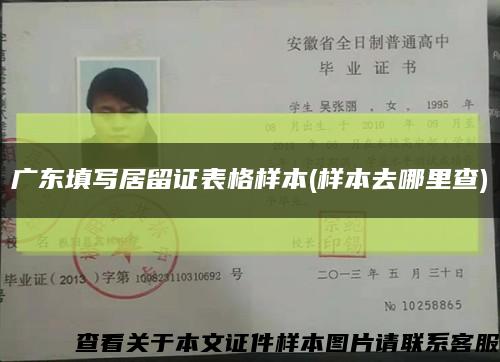 广东填写居留证表格样本(样本去哪里查)缩略图