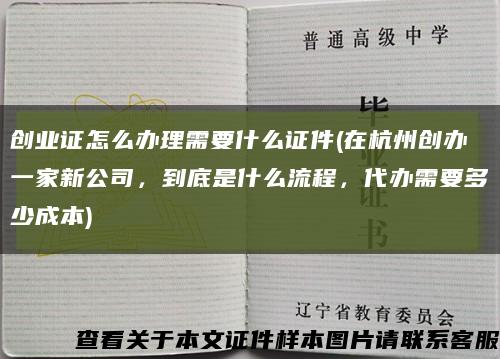 创业证怎么办理需要什么证件(在杭州创办一家新公司，到底是什么流程，代办需要多少成本)缩略图