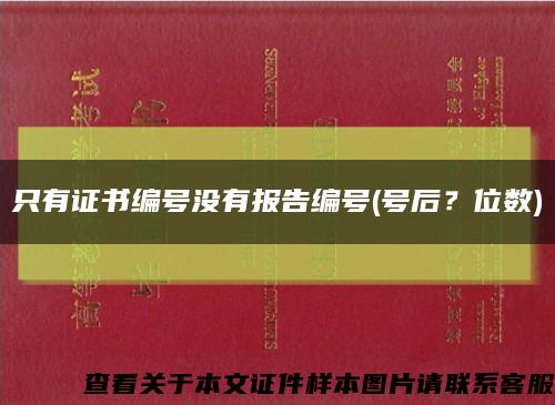 只有证书编号没有报告编号(号后？位数)缩略图