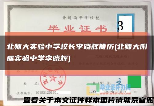 北师大实验中学校长李晓辉简历(北师大附属实验中学李晓辉)缩略图