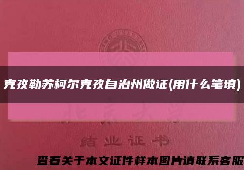 克孜勒苏柯尔克孜自治州做证(用什么笔填)缩略图