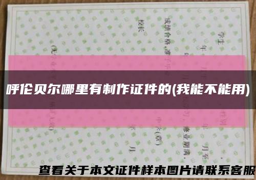 呼伦贝尔哪里有制作证件的(我能不能用)缩略图