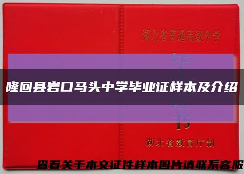 隆回县岩口马头中学毕业证样本及介绍缩略图