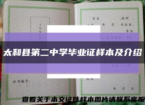 太和县第二中学毕业证样本及介绍缩略图