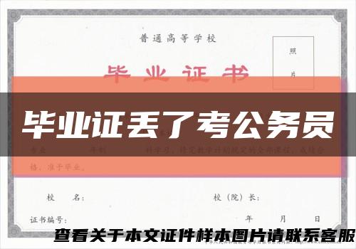 毕业证丢了考公务员缩略图