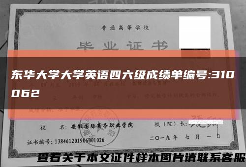东华大学大学英语四六级成绩单编号:310062缩略图