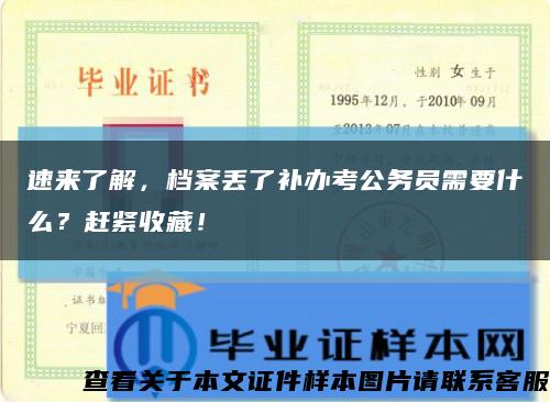 速来了解，档案丢了补办考公务员需要什么？赶紧收藏！缩略图