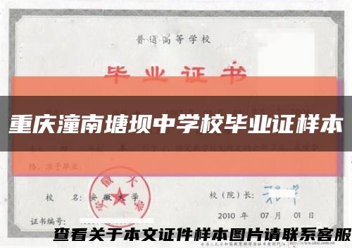 重庆潼南塘坝中学校毕业证样本缩略图