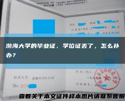 渤海大学的毕业证、学位证丢了，怎么补办？缩略图
