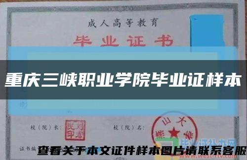 重庆三峡职业学院毕业证样本缩略图