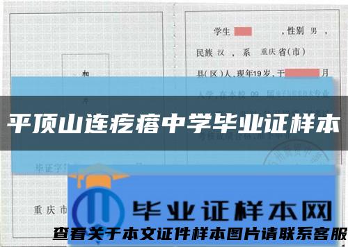 平顶山连疙瘩中学毕业证样本缩略图