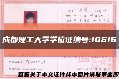 成都理工大学学位证编号:10616缩略图