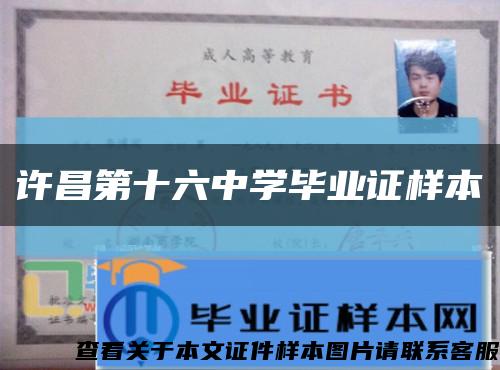 许昌第十六中学毕业证样本缩略图