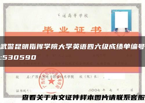 武警昆明指挥学院大学英语四六级成绩单编号:530590缩略图