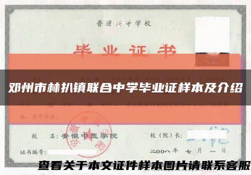 邓州市林扒镇联合中学毕业证样本及介绍缩略图