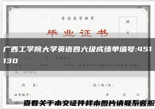 广西工学院大学英语四六级成绩单编号:451130缩略图