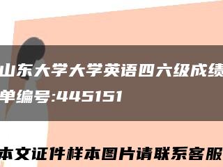 山东大学大学英语四六级成绩单编号:445151缩略图